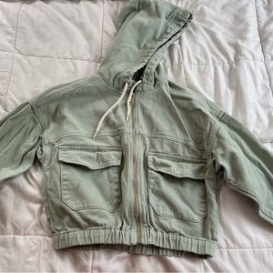 PacSun cargo jean jacket cropped